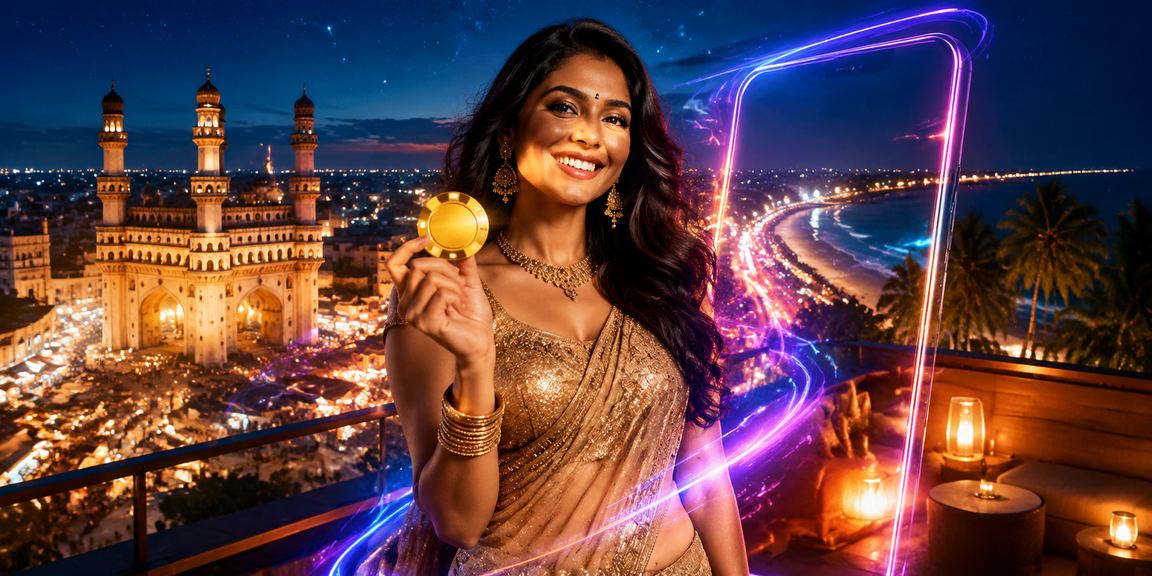 Players in Hyderabad using the casino app at night market