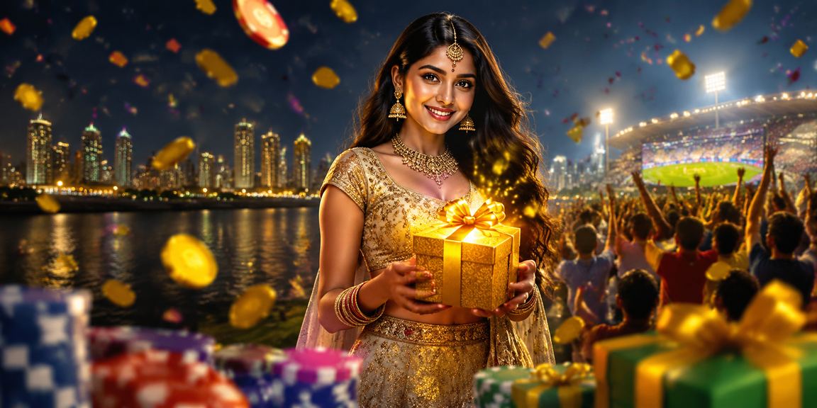 Indian woman celebrating a cashback bonus